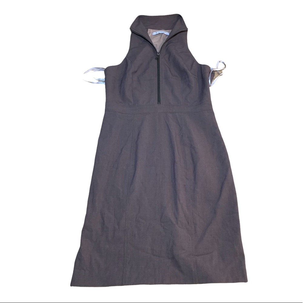 Front Zipper High Neck Dress